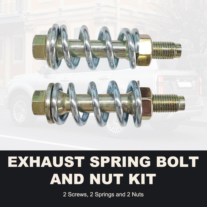 2 PCS Exhaust Bolt and Spring, Automotive Premium Grade Exhaust Spring Screw with Nut, Universal Exhaust Spring Bolt Suitable for Cars Trucks and SUVs, Car Accessories