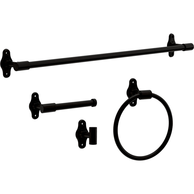 Franklin Brass Calloway (1-Pack) Toilet Paper Holder Matte Black Euro Tissue Roll Holder Single Post Toilet Tissue Holder Wall Bathroom Accessories Bath Organization/Storage CLWY51-MB
