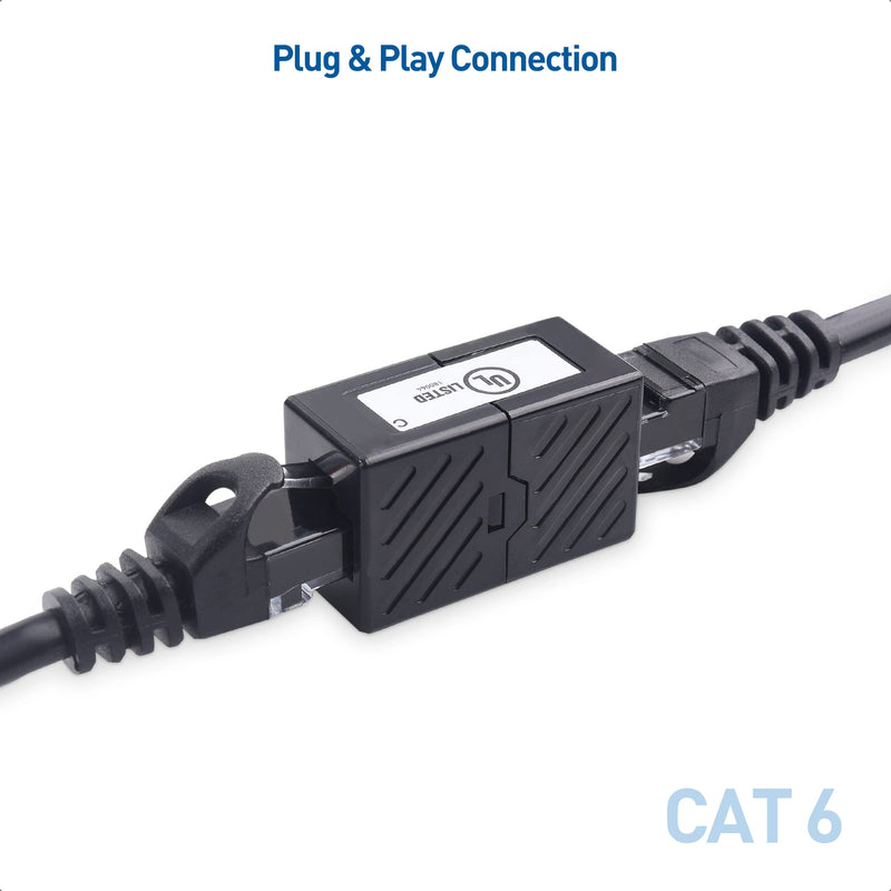 Cable Matters [UL Listed] 5-Pack 10Gbps Cat 6 Ethernet Coupler (RJ45 Coupler, Cat6 RJ45 Female to Female Adapter, Ethernet Extender Adapter) in Black, Compatible with Cat6A, Cat5e