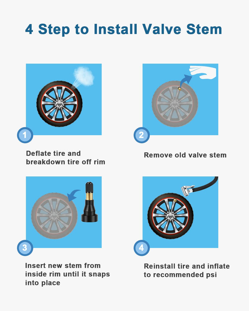 Riseuvo 50pcs TR600HP High Pressure Tire Valve Stem High-Pressure Tubeless Snap-in Valves .453 Good for Larger or Heavy-Duty Vehicle TR600