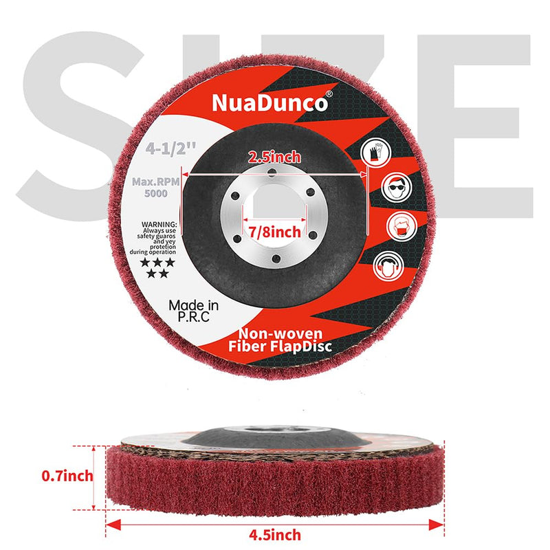 15Pcs 180# 320# 600# Scour Flap Disc 4 1/2 Inch Angle Grinder Attachment for Metal & Wood Scouring Pads Polishing Wheel Sanding Disc Paint Rust Remover Green/Maroon/Gray 180/320/600 Grit - 15Pcs