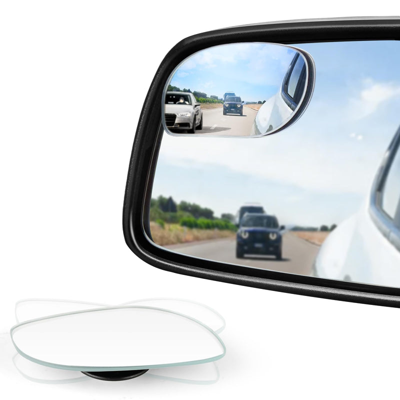 LivTee Blind Spot Mirrors, HD Glass Frameless Convex Rear View Mirrors, Wide Angle Adjustable Stick for Side Mirror, Automotive Exterior Accessories for Car, SUV & Trucks, Pack of 2