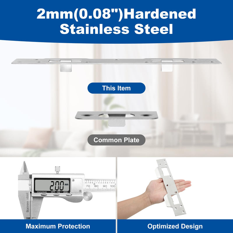 U 10539 Door Reinforcement Plate for 1-3/4" Thick Doors and Includes The U 10385 Door Strike Plate. (Silver) Silver