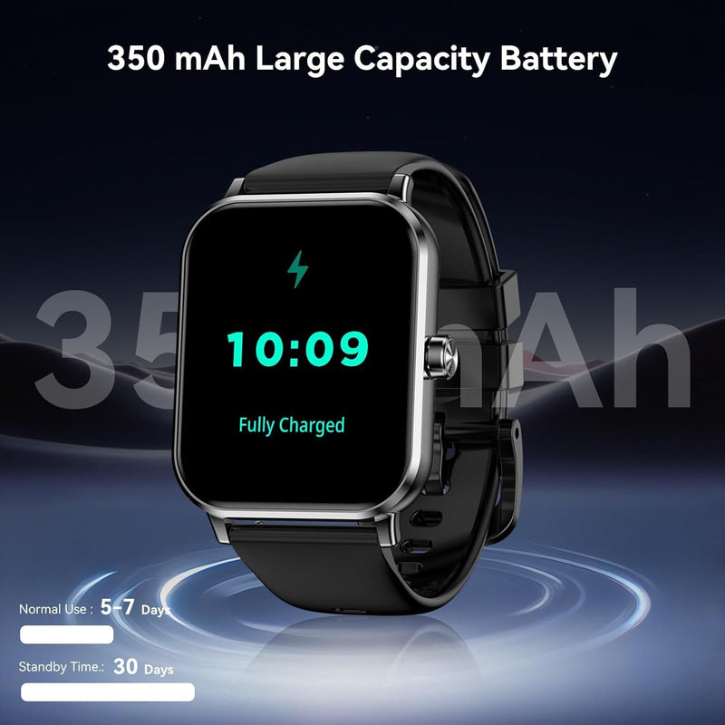 Smart Watch for Men Women, 1.83" HD Touchscreen Fitness Tracker with Bluetooth Calling, 130+ Sports Modes, Heart Rate Sleep Step Monitor, IP68 Waterproof, Compatible with iOS & Android Black