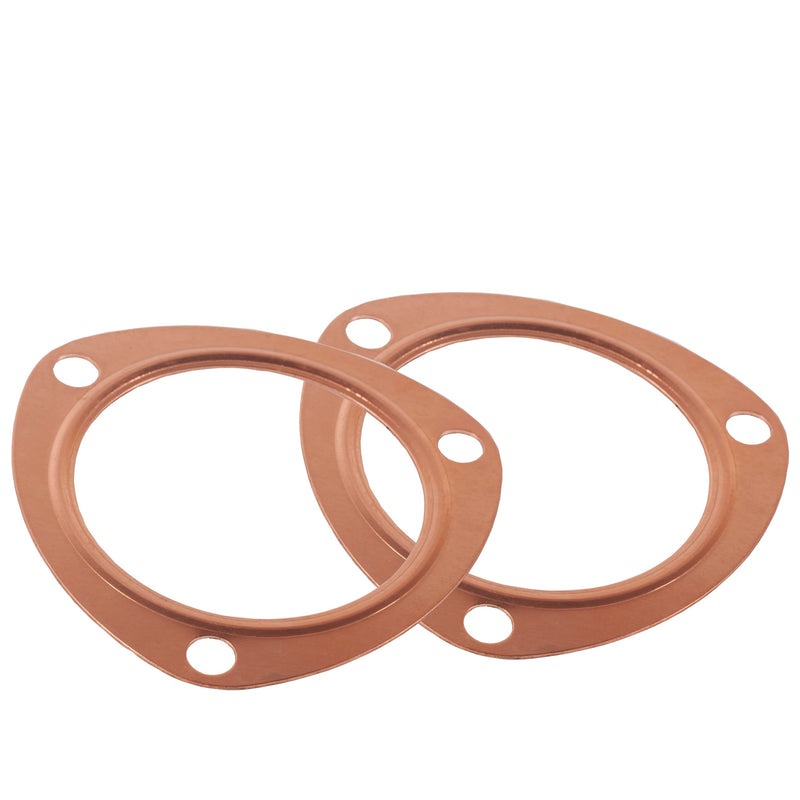 3 Bolt Header Gasket 3 Collector Gaskets Copper 350 Header Gasket Exhaust Flange Gasket For SBC BBC 302 454 383 Header Exhaust Collector Gasket,3inch Triangle Exhaust Gaskets 3" (3 Bolt Pattern) 2PCS