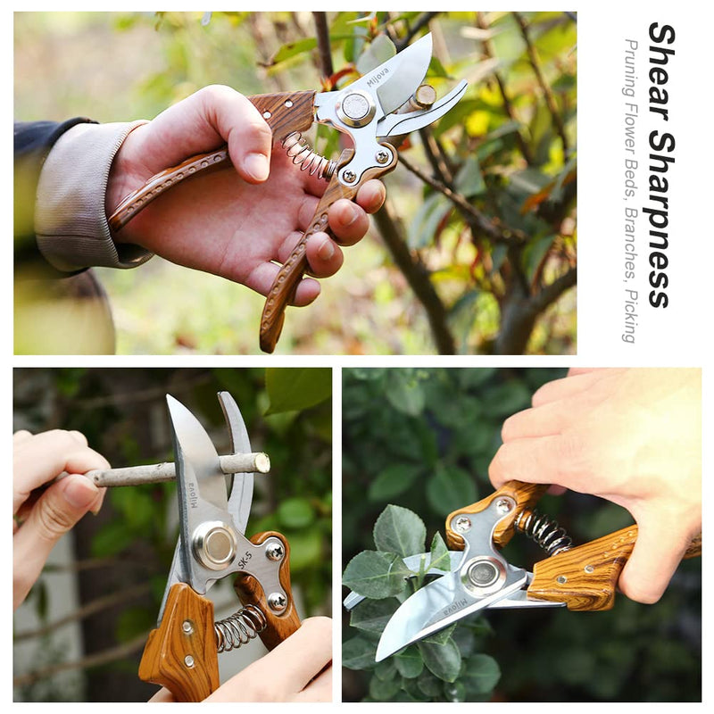 Garden shears, SK5 stainless steel plant shears, sharp garden shears, For pruning branches,shrubs and vines, Professional garden shears