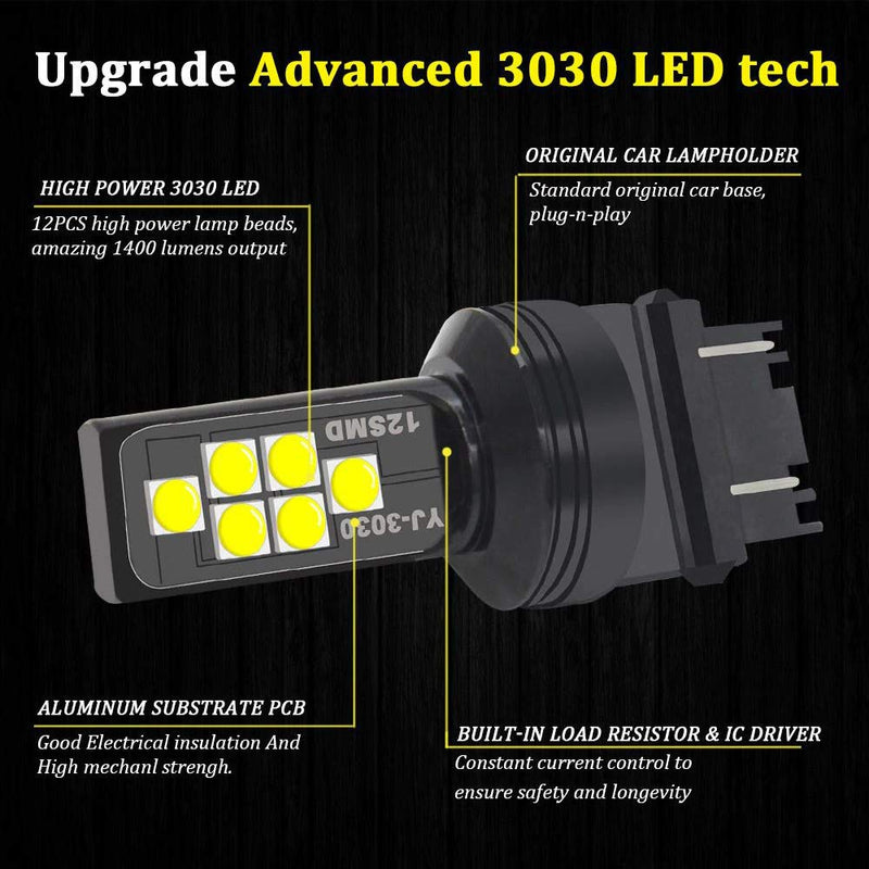 SOCAL-LED LIGHTING 3156 3157 Purple LED Turn Signal Bulb Advanced 3030 SMD Bright Colorful DRL Brake Lamp Parking Tail Light, Pack of 2 3157 (T25)