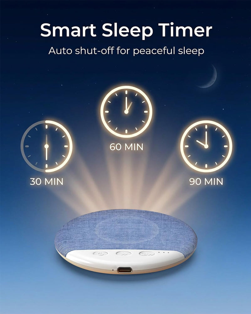Under Pillow Speaker for Sleeping, Bluetooth Sleep Speaker with White Noise Machine and Timer, Headphone-Free Mini Sound Speaker for Side Sleepers (Blue) Blue