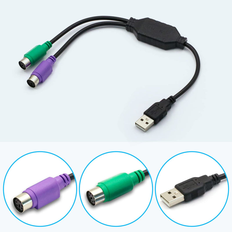 PS/2 to USB Adapter Cable, 4Pack PS2 Female to USB Male Converter Connector Adapter for PC Keyboard