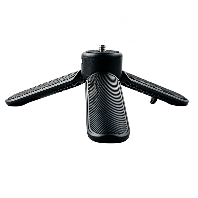 2-in-1 Mini Tripod Handle, One Click Open Stand with Universal 1/4" Screw | Fits DJI Osmo Pocket/Action, Insta360 X5, GoPro & Phones; 51g Lightweight, 120° Anti-Slip Legs, Sync Fold, Pocket Portable
