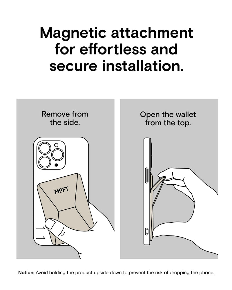 MOFT Magnetic Wallet Stand Compatible with iPhone 17/16/15/14/13/12 Series, Angle Adjustment & Magsafe Compatible MOVAS Phone Stand,Earthen Beige Earthen Beige