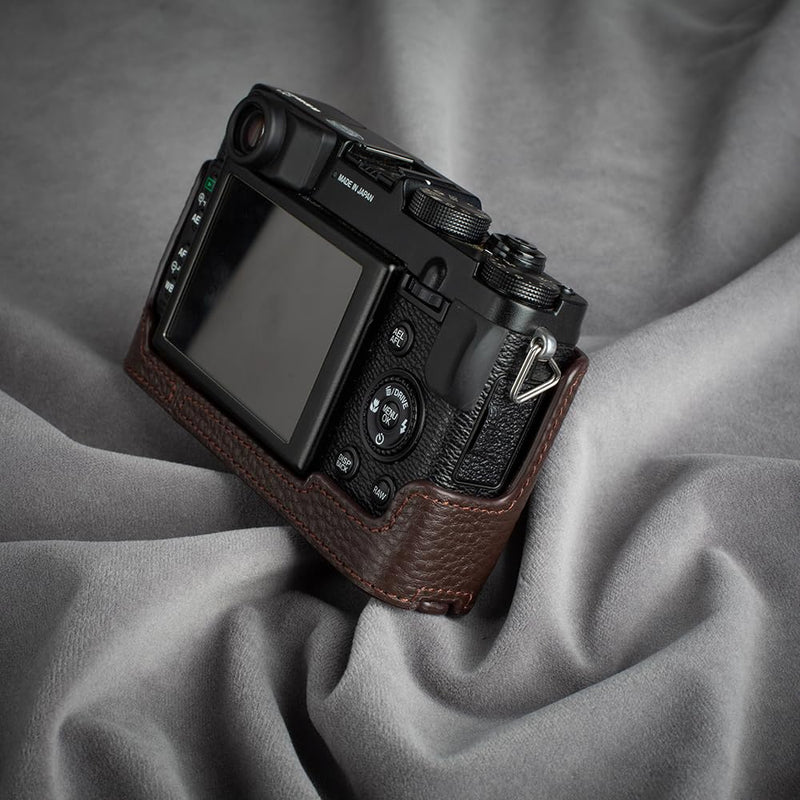 Handcrafted Genuine Leather Camera Case Retro Style Half-Wrap Camera Case For FUJIFILM X10 X20 (Mocha Brown) Mocha Brown