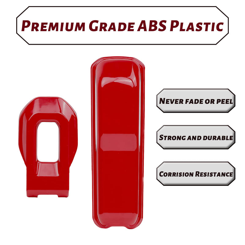 Hood Latch Lock Catch Brackets Cover and Engine Hood Hinge Cover Set, for 2018-2021 Wrangler JL JLU & 2020-2021 Gladiator JT Exterior Accessories Decoration Stickers 4PCS (Red） Red