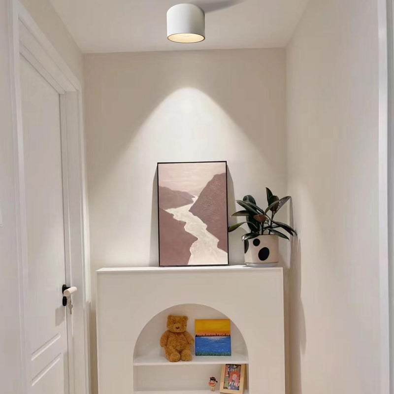 LED Dimmable Ceiling Spotlight Aluminum White 4.72" Cylinder Spot Light Indoor Modern Minimalist Focus Accent Down Light for Cylinder Hallway Kitchen Foyer CRI 98 12W 3000K Round-12W-Dimmable