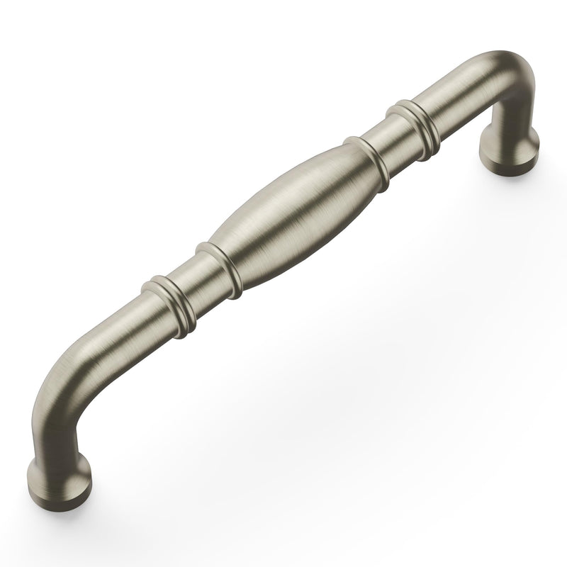 Hickory Hardware 10 Pack Solid Core Kitchen Cabinet Pulls, Luxury Cabinet Handles, Hardware for Doors & Dresser Drawers, 3-3/4 Inch (96mm) Hole Center, Satin Nickel, Williamsburg Collection 3-3/4 Inch Center to Center