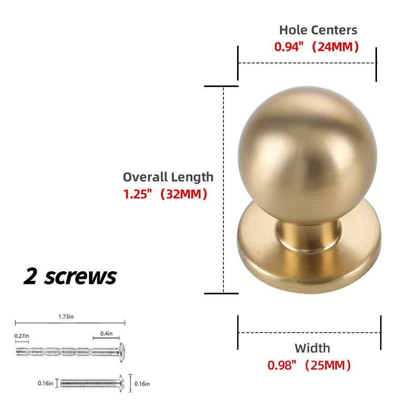 10 Pack Kitchen Cabinet Knobs Champagne Bronze Cabinet Knobs Drawer Knobs Kitchen Hardware 1" Hole Center (Knobs) 10