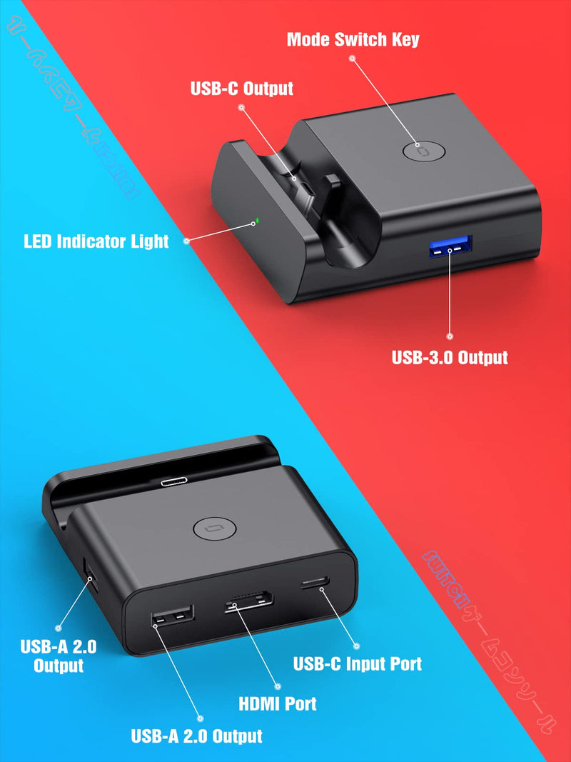 NEWDERY 2PCS Different TV Docking Stations for Nintendo Switch/Switch OLED