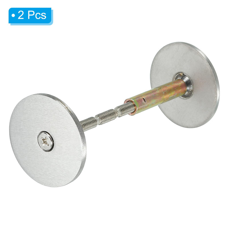 PATIKIL Door Knob Hole Cover Plate, 2 Pack 1 9/16" Dia. Deadbolt Cover Plate Door Hole Filler Plate for 1 1/32" to 1 3/8" Holes, Brushed Satin Nickel 1 9/16" Silver