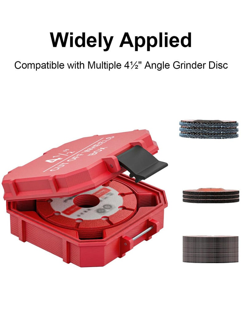 4.5 Inch Grinder Cutoff Wheel Portable Storage Case Organizer, Red 4.5 inches