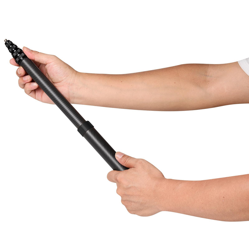 17-118'' Extended Super Long Pole 9.8ft/3m Carbon Fiber Invisible Selfie Stick for Insta360 X5/X4 Insta 360 X3 X2 One X2, One R, One X, GoPro Hero 13/12/11 Action Camera Accessories(Black) Black