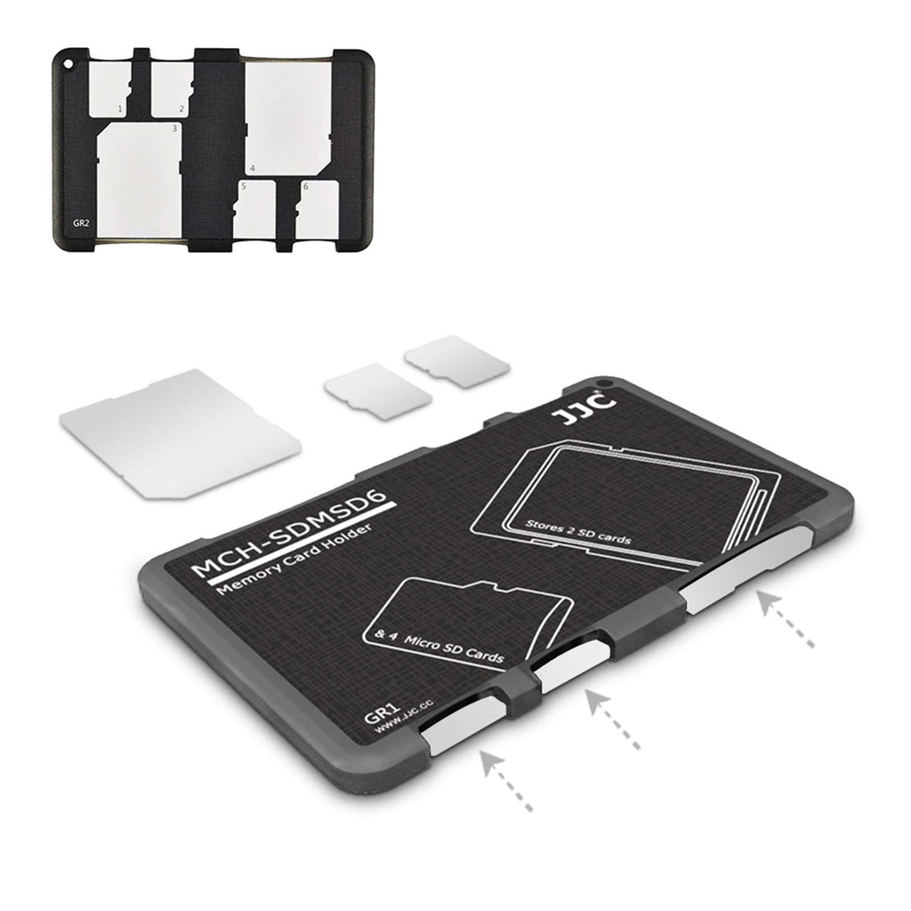 6 Slots SD Micro SD Card Case Storage Organizer, Lightweight Ultra-Thin Credit Card Size fit 2 SD SDHC SDXC Cards and 4 Micro SD TF MSD Cards 2 SD Card+4 Micro SD Card Slots