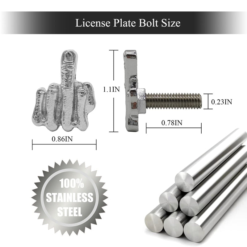License Plate Bolts, 4 pcs Stainless Steel License Plate Screw for Motorcycle Chopper Car Tag Frame Windshield Trim (Silver) Silver