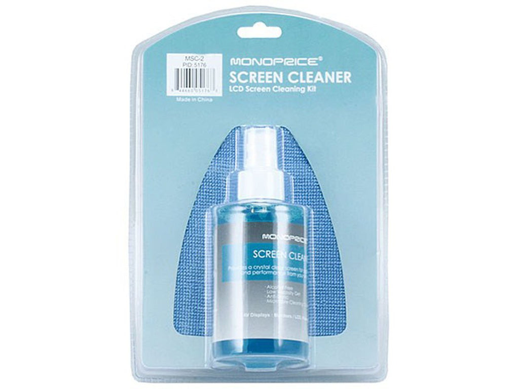 Monoprice 105176 Universal Screen Cleaner (Large Bottle, Blister Pack) for LCD and Plasma TV, all iPad, iPhone, Galaxy Tab, and Smartphones,200ml (Blister Pack), Blue 200ml (Blister Pack)