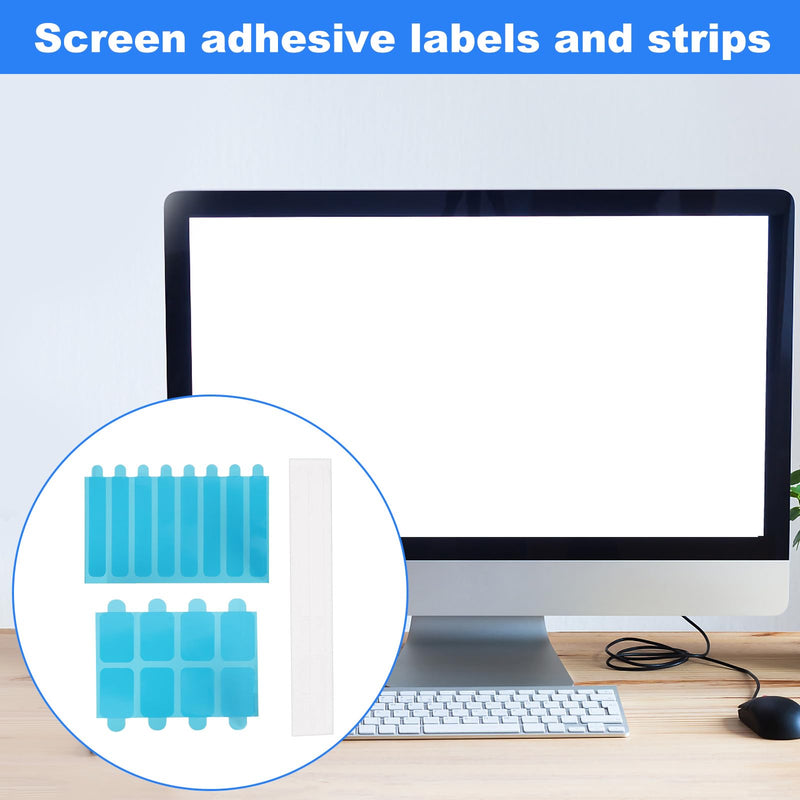 SAVITA 16pcs Privacy Screen Adhesive Strips, Easy Installation Laptops Privacy Screen Tape Protector Including Easily Installing Slide Mount Tabs Replacement Kit for Computer Monitors