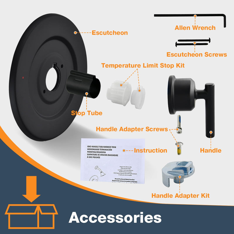 Replacement for Moen T2901BL Gibson Posi-Temp Shower Valve Trim Kit, Matte Black Shower Trim Kit