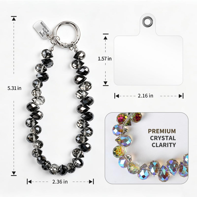 2PCS Droplet Crystals Beaded Phone Wrist Strap, Cellphone Lanyard Chain, Phone Charm Chain Keychain Beaded Cellphone Lanyard for Women