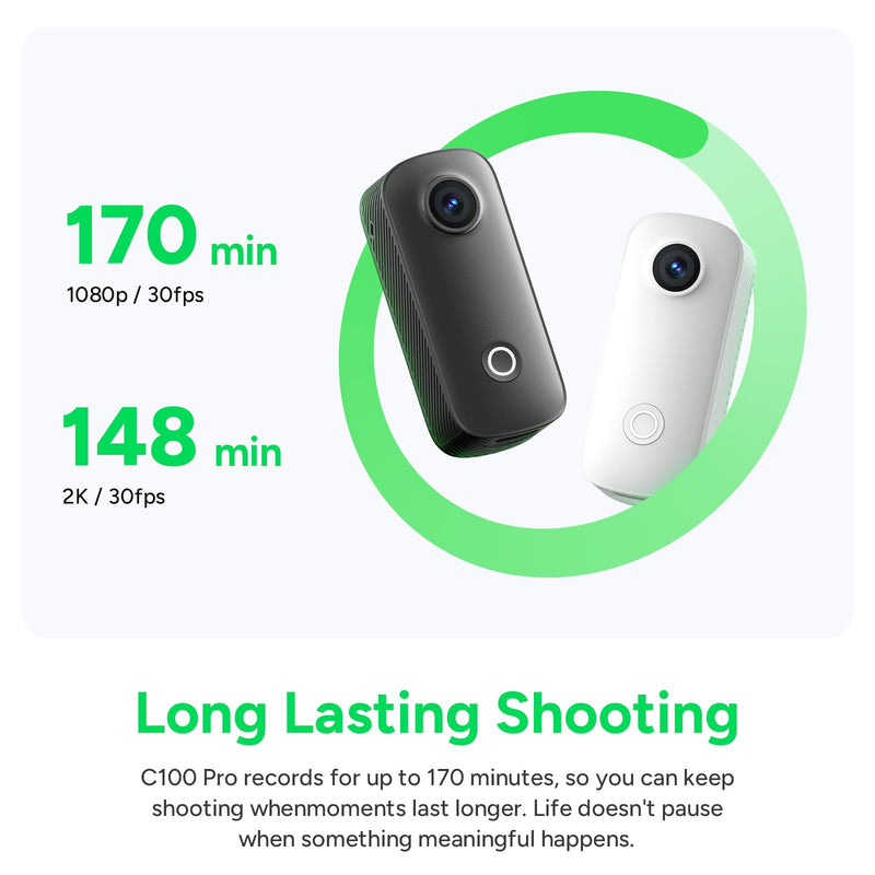SJCAM C100PRO 4K Body Camera,POV Camera,Magnetic Wearable Action Cam | 2.5H Power use,EIS stablizatio,32g light-weight ,30m Waterproof underwater Black Standard Combo