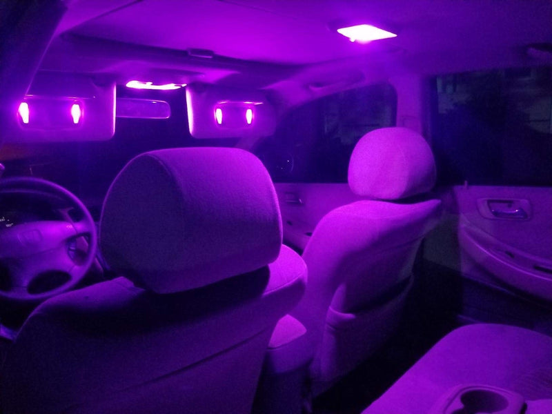 300LM Extremely Bright Canbus Error Free 194 168 2825 W5W T10 LED Bulbs Purple 9-SMD 2835 Chipsets for Dome Map Door Courtesy License Plate Lights(Pack of 4)