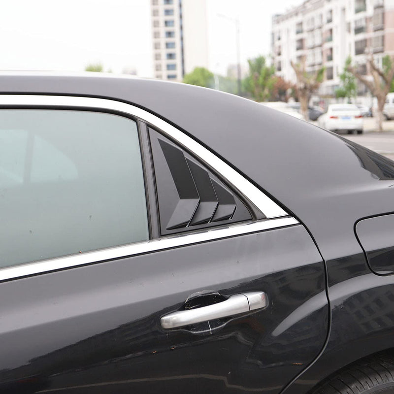 Crosselec Side Window Sunshade Louvers Scoop Shades Cover Blinds ABS for Chrysler 300 2015-2023（Matte Black）