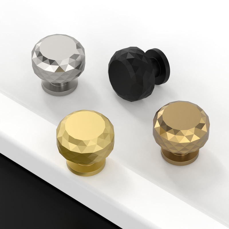 Asidrama 10 Pack Brushed Gold Cabinet Knobs Heavy-Duty Solid Kitchen Cabinet Pulls Gold Dresser Drawer Hardware for Cupboard Single Hole Knob