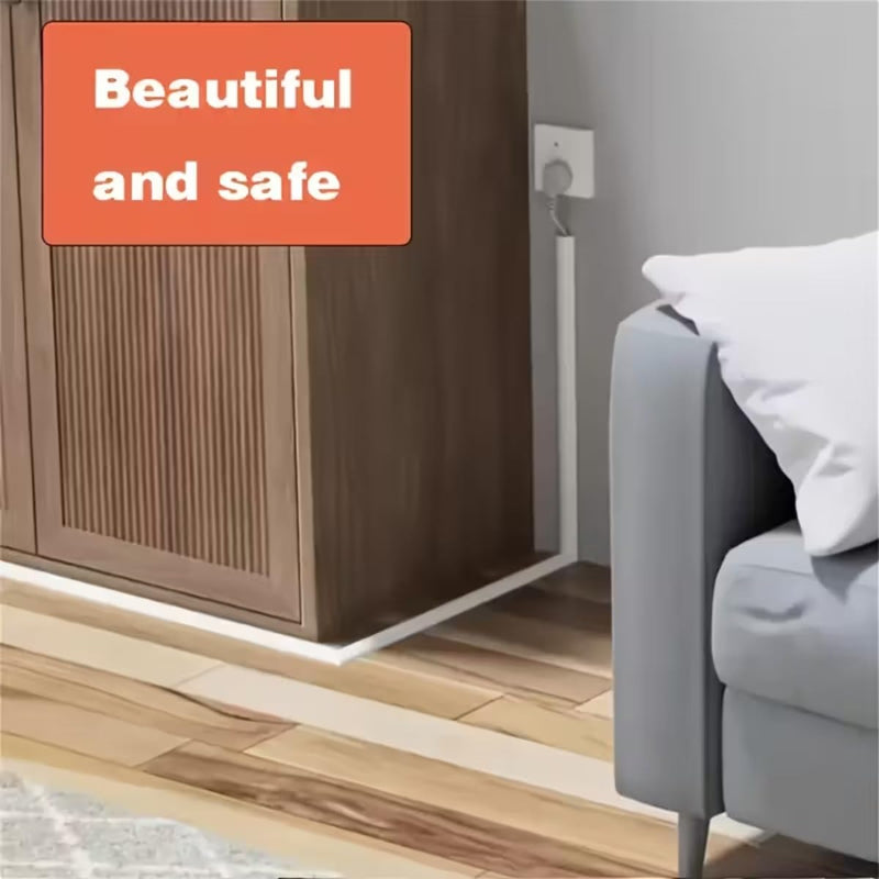 Self-Adhesive Cable Protector, 78.74/39.37 Inch Invisible Wire Guard, Anti-Step Soft Cable Sleeve, Designed for Cables on Wall and Floor Cable Channels (39.37 Inch) 39.37 Inch