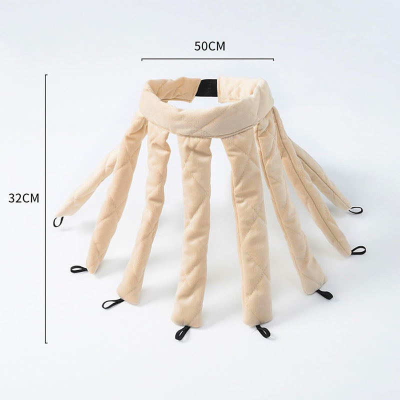 Octopus Heatless Curls Curlers Headband - 1 Piece, Beige, Heat-Free Curler Overnight, Suitable for Wet and Dry Hair, Long and Short Hair, at Home and on the Go