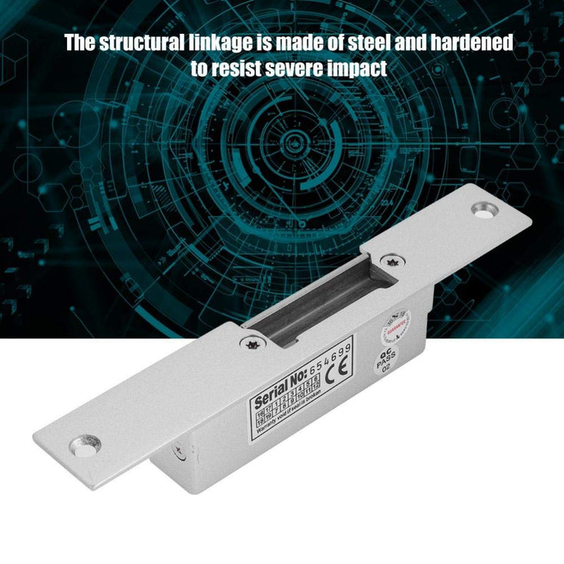 Bewinner Electric Locks, Door Access Control Electric Strike Lock NC/NO Cathode,Can Withstand 500Kg Thrust Shock,Electric Magnetic Lock for Wood Metal Door(NO Electric Strike)