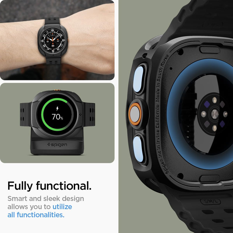 Spigen Liquid Air for Samsung Galaxy Watch Ultra 2 Case (2026) | Lightweight Flexible Slim Scratch Resistant Shock Proof TPU Cover - Matte Black