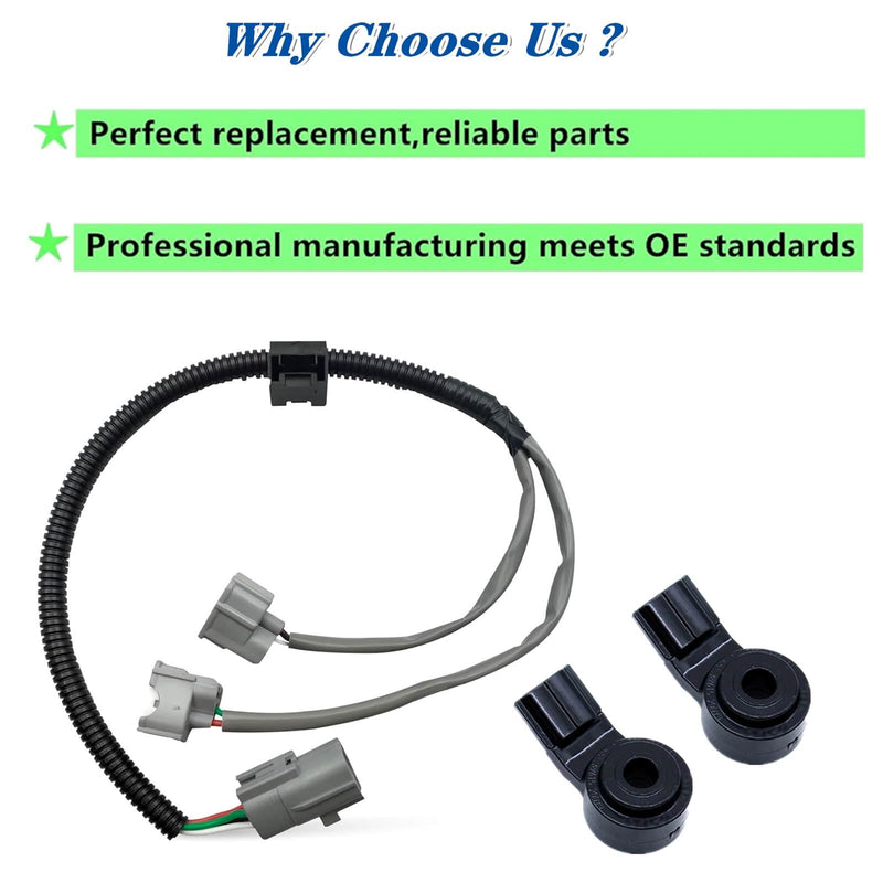 2pcs Knock Sensor with Harness Compatible with Toyota Camry Highlander Sienna ES330,Replace 8221948010 8221908010 82219-08010 82219-48010 8615-20090