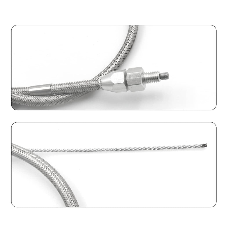 5657 Stainless Adjustable Steel Braided Throttle Cable Kit. 36" in Cable 24" Sleeve