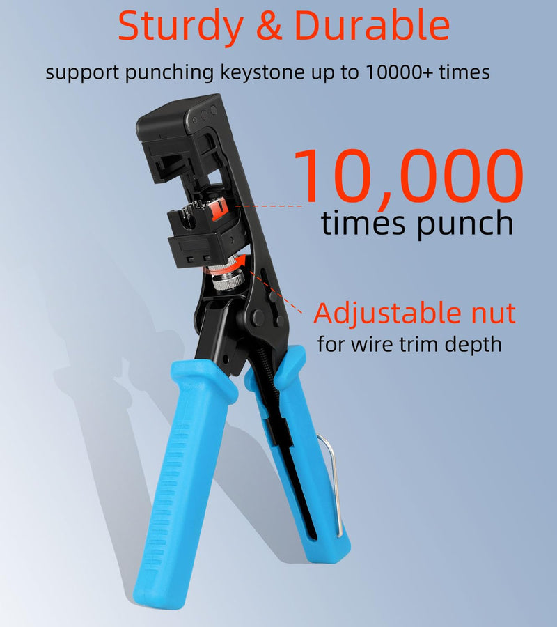 Rapink Speed Keystone Jack Tool for 90 Degree RJ45 Keystone, Ethernet Keystone Punch Down Tool for Time-saver and Effort-saver, Cat 6 Punch Down Tool Finger-hurt-free (Only for Rapink Keystone)