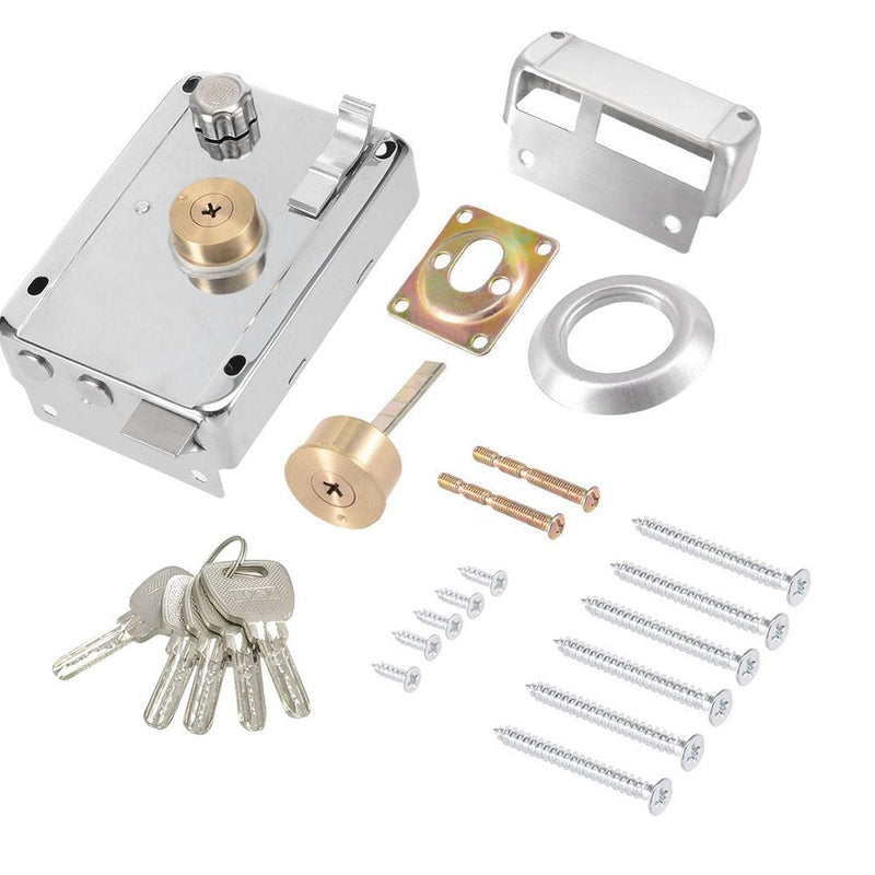 Home Safety Vertical Keyway Cylinder Deadbolt Rim Lock Set Exterior Door Anti-Theft Door Locks