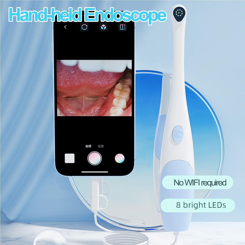 Endoscope for Oral, 1920P HD Camera with 8 Adjustable LED Lights Oral Video Camera Home Teeth Inspection Compatible with Android and iOS, iPhone (Purple) Purple