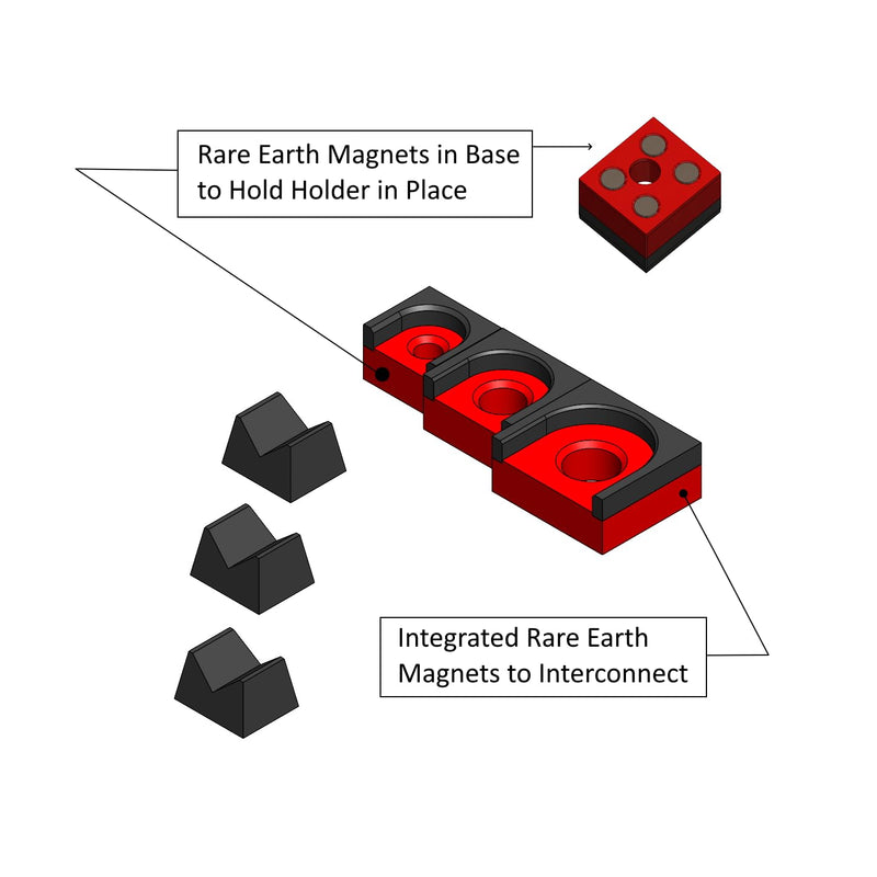 MagAttach Ratchet Organizer Kit (3 Piece Set, Red/Black) 3 Piece Set