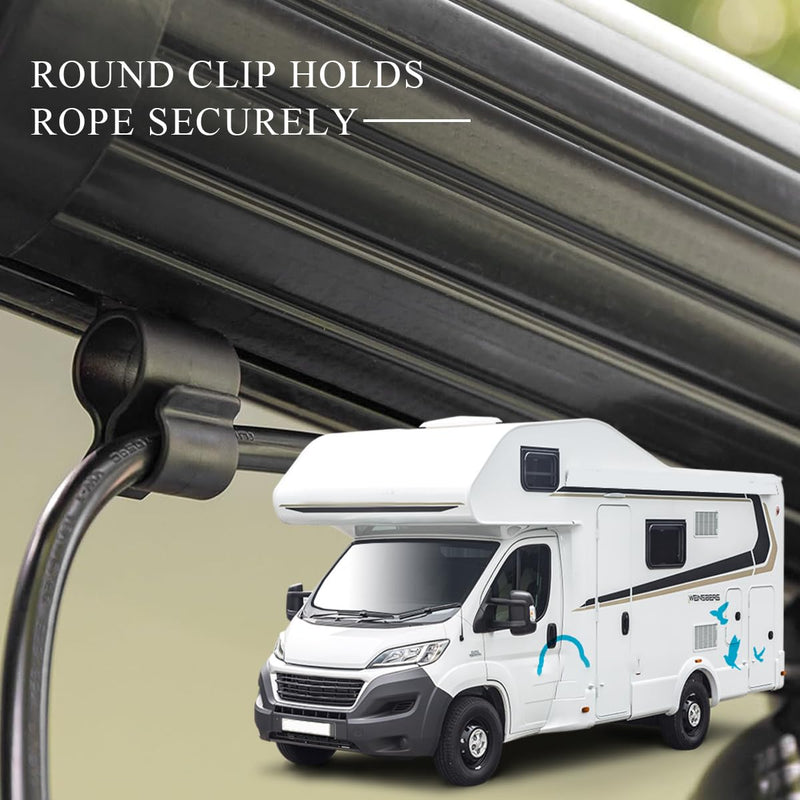 10 PCS Rope Light Awning Clip, Durable Plastic S Clip Hook Slides into Awning Roller Bar Channel, Multi Purpose Mini Ceiling Hooks for Camper/Trailer Rope Lights RV Lights Awnings