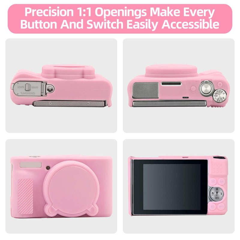 Case for Canon PowerShot SX740 SX730, Hard Case + Silicone Cover, Pink | Protective Carrying Bag, Dust & Scratch Resistant, Compact Portable, Vlog Shooting & Daily Travel Use