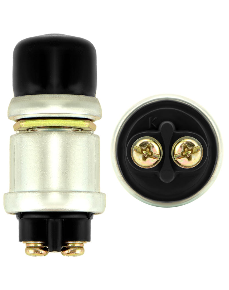 QWORK Engine Start Push Button Switch, 4 Pcs 12V 50A Momentary Start Switch for Car Truck Boat, Black Cap