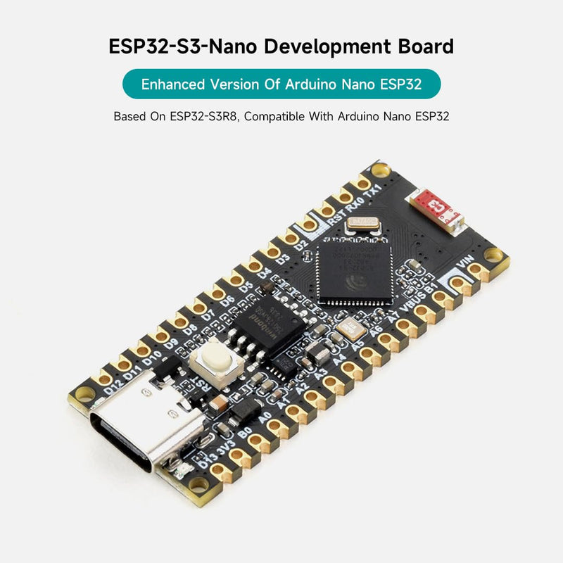 Waveshare ESP32-S3-Nano Development Board, Based On ESP32-S3R8, Compatible with Arduino Nano ESP32, with pre-soldered Header