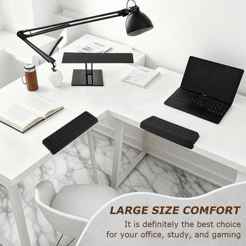 2 Pcs L-Shaped Desk Edge Cushion,with 1 PC Mouse Wrist Rest Ergonomic Keyboard Wrist Rest with Non-Slip Base Comfortable Typing for Long Hours of Work Gaming Studying