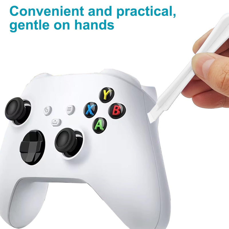 White Controller Joystick Replacement Kit, lyfLux 10 Pcs Accessories with 6 Rubberized Thumbsticks, T6 T8 Screwdrivers, and Pry Tools - Compatible with Xbox One/S/X Controller Joysticks Repair White